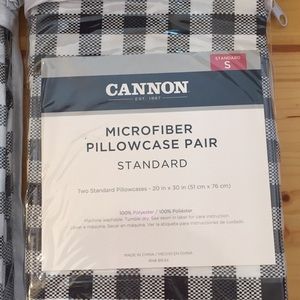 2 Pillowcases, 1 Pair Canon Black & White Check, NEW